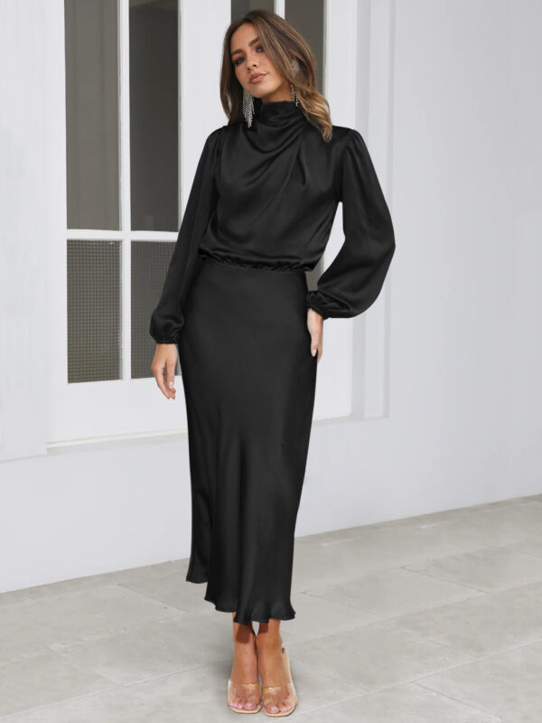 991a00a0-c10c-4252-8eff-1e97e3720690.jpeg Elegant Temperament Long-sleeved Dress Satin Halterneck Formal Evening Dresses Women Clothing