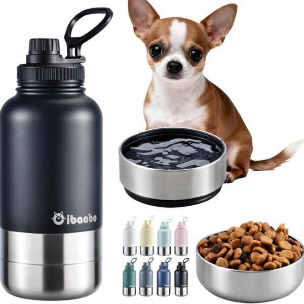 997a3cb4-987f-4336-b767-6dcaa158c204.jpg 32 Oz Insulated Dog Water Bottle With 2 Bowls, Portable Pet Hydration For Travel