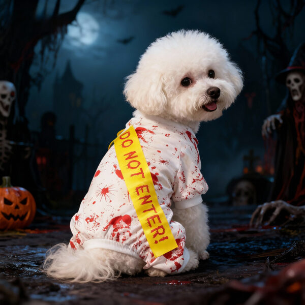 587692324 Pet Halloween Bloody Seal Four-Legged Dress for Dogs, Pet Clothing