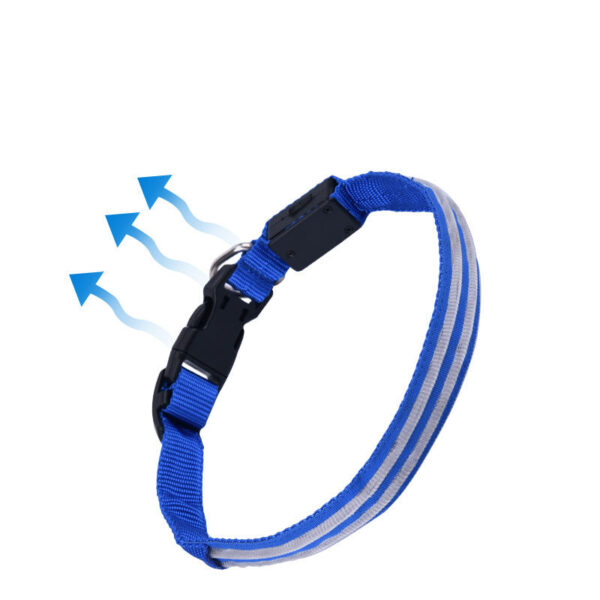 587638189 Pet Supplies LED Flash Dog Collar Nylon Translucent Double Fiber Medium Large Neck Usb Luminous Collar
