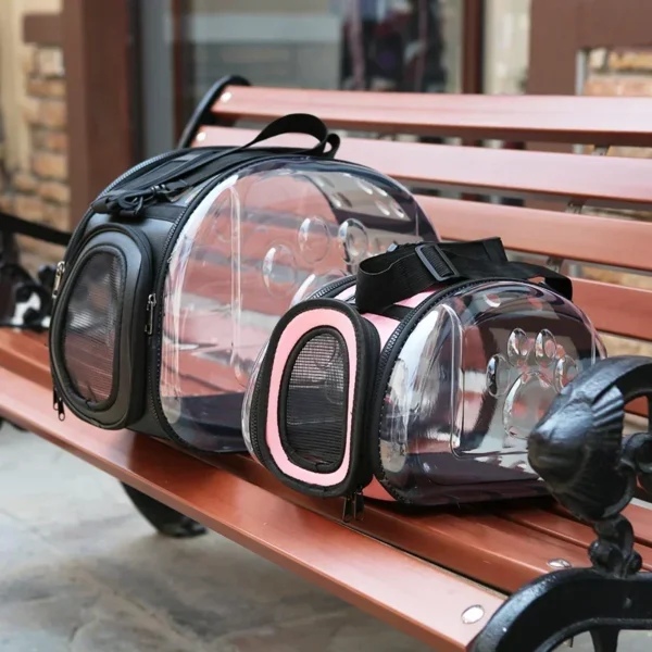 587813688 Pet Cat Carrier Bag Foldable Transparent Cage Portable Travel Breathable Cat Transport Bag Basket Backpack Handbag Pet Supplies