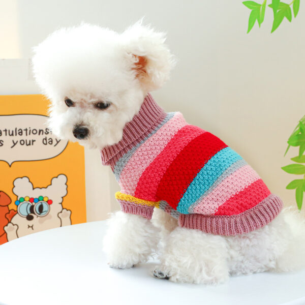9aaddb18-7bb7-4434-a6ab-4e785aa249c3.jpg Pet Ring Comfortable Color Stripes Colorful Sweater