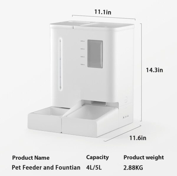 9bd2eb39-324c-4678-a63b-5c37278a16e2.jpg Waithem WiFi Automatic Pet Feeder & Waterer 2-in-1 Set App-Controlled, 2-Week Capacity, Detachable &Washable, Moisture-Proof