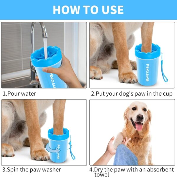 9f074666-440a-4097-aa2f-fd49565c2764.jpg Professional 7 In 1 Dog Paw Cleaner For Dogs & Cats Includes 1 Portable Paw Washer 1 Bath Brush 2 Dog Toothbrushes And 3 Absorbent Towels Note Fits Paws 1.5 To 2.5 Inches Wide