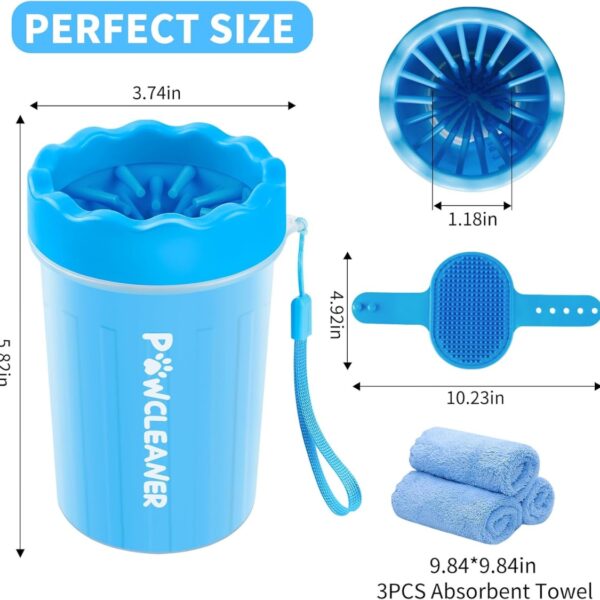 9f9de1c4-709f-4cbe-897a-d1c393c064bf.jpg Professional 7 In 1 Dog Paw Cleaner For Dogs & Cats Includes 1 Portable Paw Washer 1 Bath Brush 2 Dog Toothbrushes And 3 Absorbent Towels Note Fits Paws 1.5 To 2.5 Inches Wide