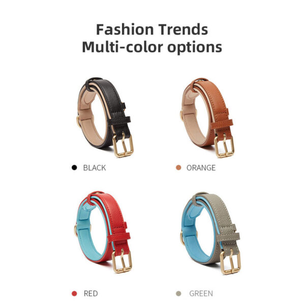 587637665 Light Luxury Leather Dog Collar Fashion Wear-Resistant Tear Bite Widening Collar Pet Supplies