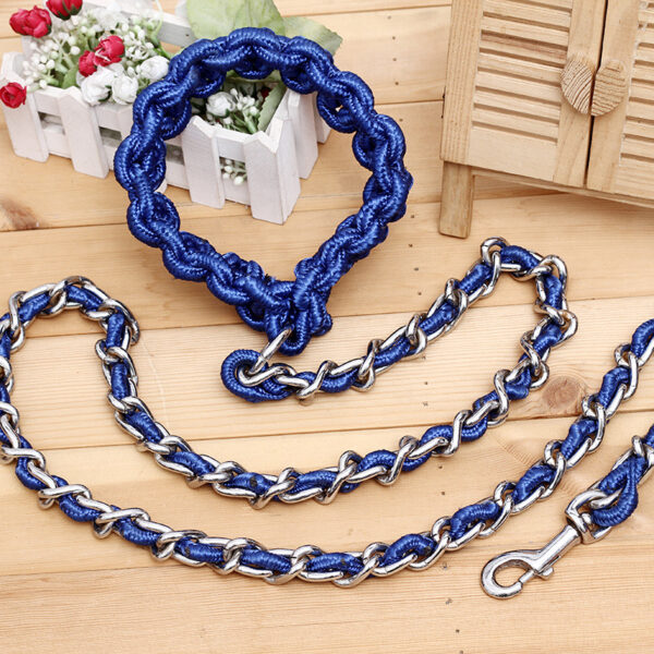 587690317 Anti-Bite Dog Chain Big Dog Traction Rope Golden Retriever Samoyed Husky Iron Traction Rope Pet Supplies