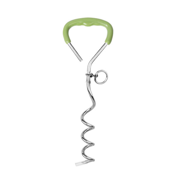 587639503 Outdoor Pet Supplies Dog Stake Chrome Plated Spiral Ground Anchor Dog Tether Factory Direct Stock