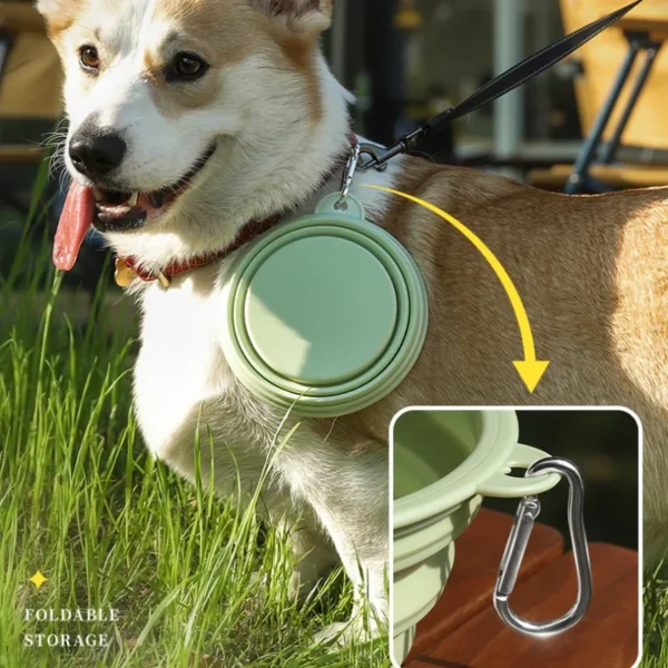 587691012 Dog Feeders Folding Silicone Bowl Outdoor Travel Foldable Portable Cat Dog Food Water Container Feeding Tray Bowl Pet Supplies