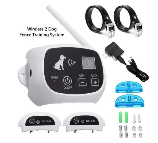 587636222 Wireless Electric Dog Pet Fence Containment System Transmitter Collar Waterproof LCD Display Dog Fence Safety Pet Supplies