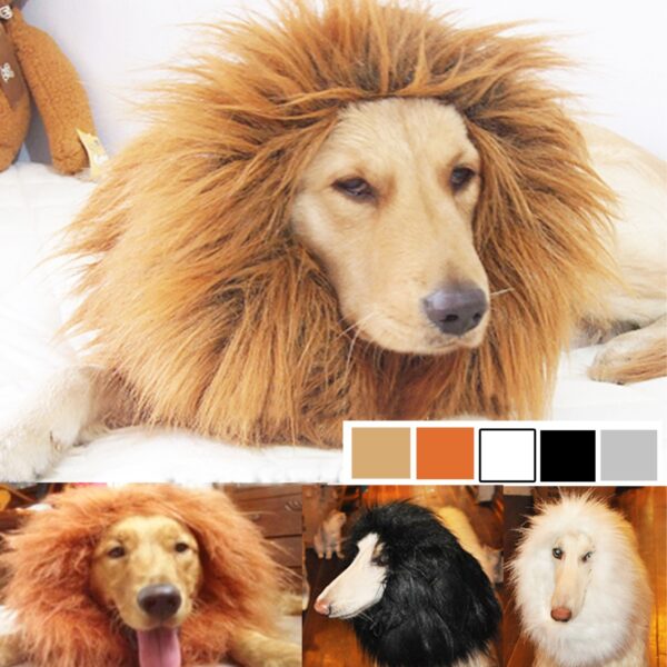 587692342 Pet transformation funny dog lion wig hat pet lion headgear