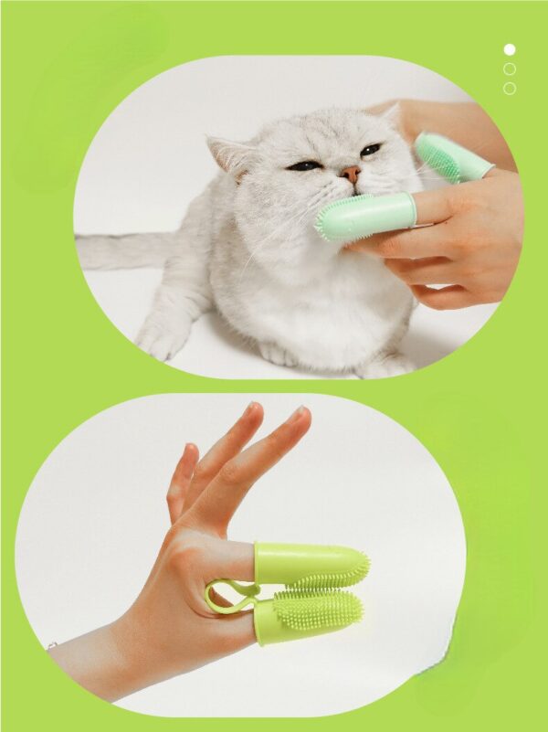 587690284 New Dog Toothbrush Double Fingers Pet Supplies Teeth Cleaning Finger Sleeves Oral Cleaning Tools Puppy Accessories Useful Gadget