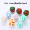 587691306 1 PC Pet Supplies Cat Self-excited Ball Funny Cat Ball Plush Bell Ball Multicolor Stitching Christmas Color Cat Throwing Toys
