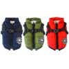587639402 Autumn Winter Pet Skiing Costume Sleeveless Cotton Padded Vest With Durable Chest Strap Harness Clothing Coat Supplies