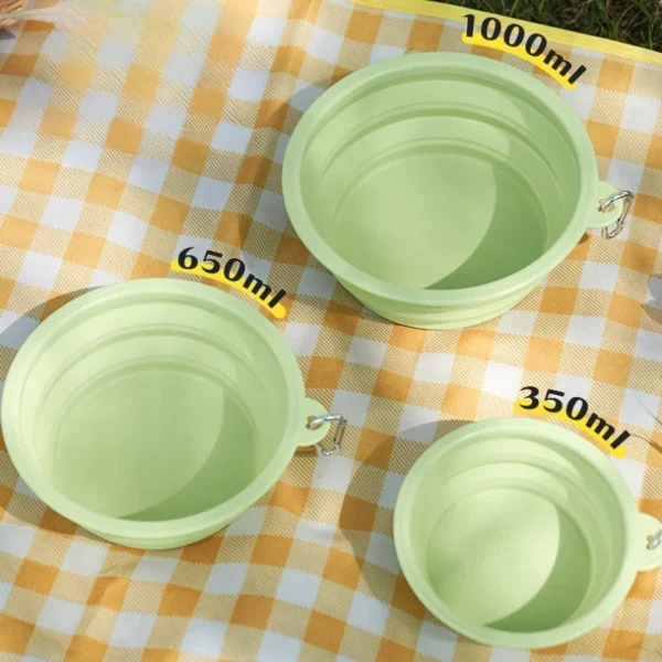 587691015 Dog Feeders Folding Silicone Bowl Outdoor Travel Foldable Portable Cat Dog Food Water Container Feeding Tray Bowl Pet Supplies