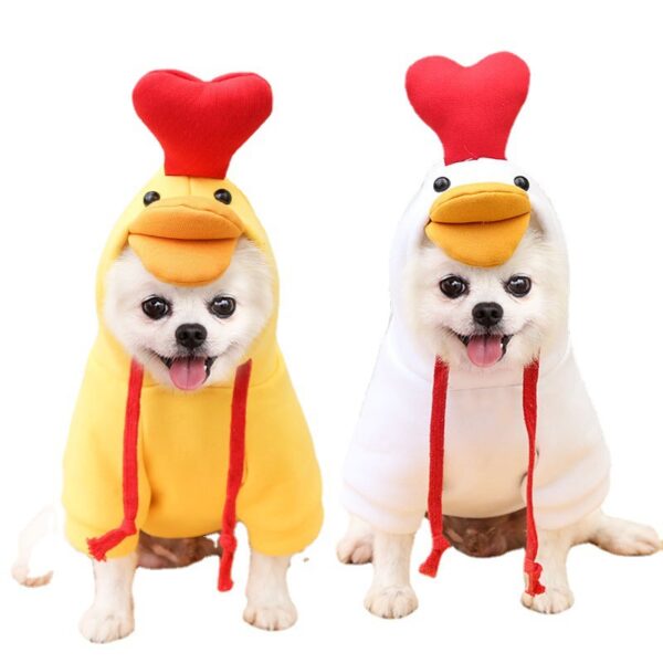 587690105 Chick Transformed Dog Cat Small Medium-Sized Dog Autumn And Winter Sweatshirt Scratch Pet Clothes Supplies Teddy Fighting Bichon