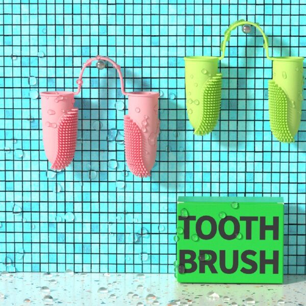 587690286 New Dog Toothbrush Double Fingers Pet Supplies Teeth Cleaning Finger Sleeves Oral Cleaning Tools Puppy Accessories Useful Gadget
