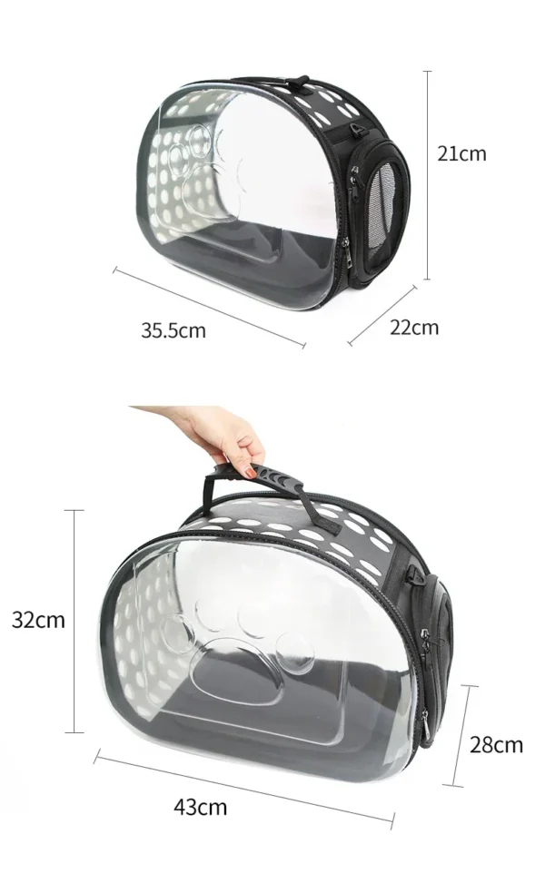 587813691 Pet Cat Carrier Bag Foldable Transparent Cage Portable Travel Breathable Cat Transport Bag Basket Backpack Handbag Pet Supplies