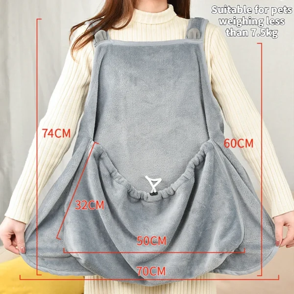 587637244 Pet transport apron, hanging chest bag for cats and puppies, plush, winter supplies
