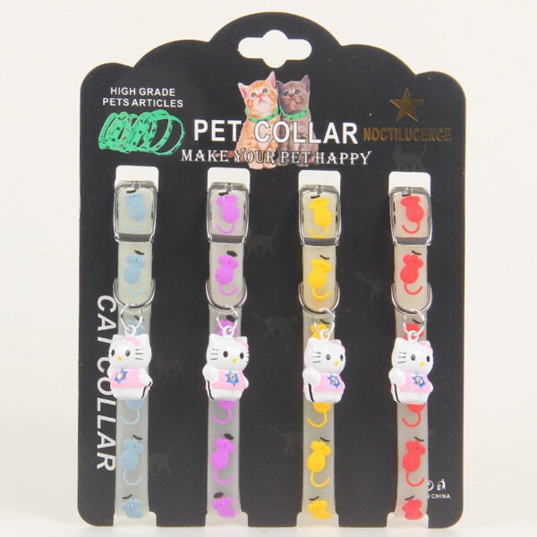 587814180 Pet Collars Cat and Dog Luminous Bell Collars Adjustable Rubber Luminous Dog Walking Supplies
