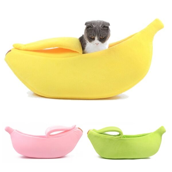 587691235 Funny Banana Cat Bed House Cute Cozy Cat Mat Beds Warm Durable Portable Pet Basket Kennel Dog Cushion Cat Supplies 4 Colors