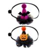 Halloween Spider Web Witch Hat Elastic Hair with Pet Supplies Dog Cat Pumpkin Bat Hat Hair Accessories