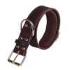 Cowhide Dog Collar Vintage Copper Hook Buckle Head Golden Hair German Shepherd Medium And Large Dogs Special Collar Pet Supplies