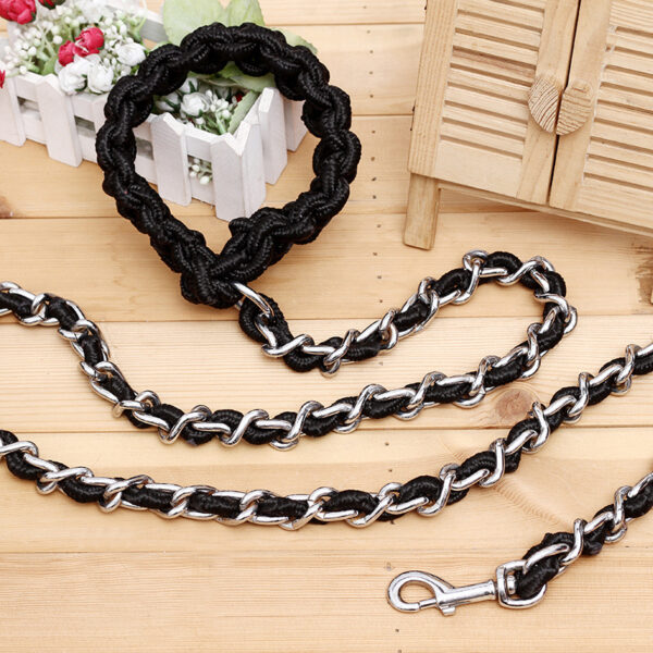587690319 Anti-Bite Dog Chain Big Dog Traction Rope Golden Retriever Samoyed Husky Iron Traction Rope Pet Supplies