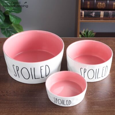 587634991 Cat Bowls Pet Food and Water Bowls Cartoon Letters Ceramic for Cats Dogs Pets Bowl Food Water Feeding Pet Supplies