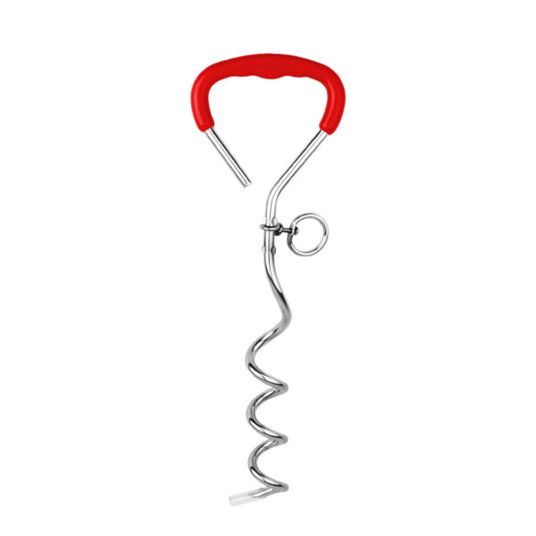587639499 Outdoor Pet Supplies Dog Stake Chrome Plated Spiral Ground Anchor Dog Tether Factory Direct Stock