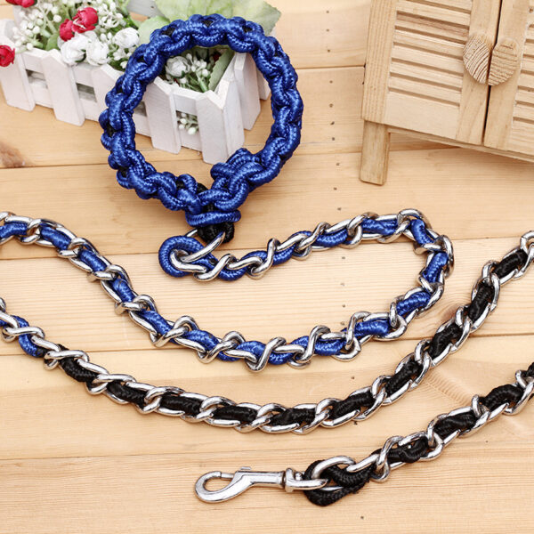 587690309 Anti-Bite Dog Chain Big Dog Traction Rope Golden Retriever Samoyed Husky Iron Traction Rope Pet Supplies