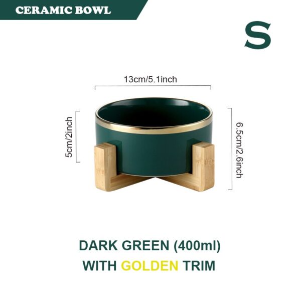 587634937 Cat Dog Feeders Bowl Ceramic Tableware Bowls Pet Food Water Bowl Bamboo Frame Antiskid Pet Supplies Dog Cat Feeding Bowl