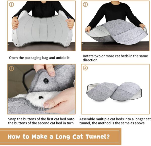587638537 Foldable Breathable Pet Bed Cat Kennel Cave Tunnel Semi-Enclosed Creative Cat Mat Cat And Dog Supplies