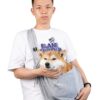 Crossbody breathable dog folding pet bag with large capacity pet supplies portable cat bag for outdoor use