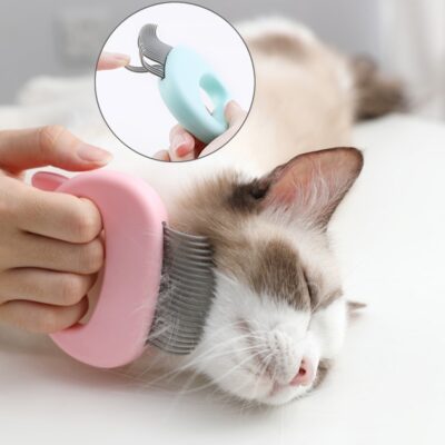 587690570 Elastic Soft Needle Comb Pet Hair Removal Massaging Shell Comb Cat Massage Brush Kitten Grooming Shedding Tools Bathing Supplies