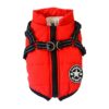 587639409 Autumn Winter Pet Skiing Costume Sleeveless Cotton Padded Vest With Durable Chest Strap Harness Clothing Coat Supplies