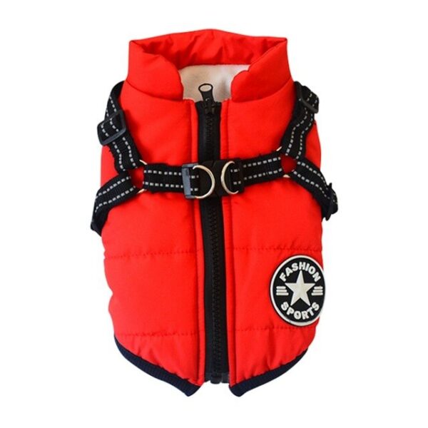 587639409 Autumn Winter Pet Skiing Costume Sleeveless Cotton Padded Vest With Durable Chest Strap Harness Clothing Coat Supplies