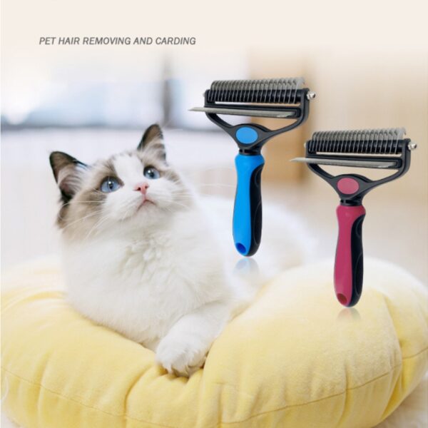 New pet dual use two-in-one knot combing artifact beauty cleaning hair removal knife comb pet comb supplies