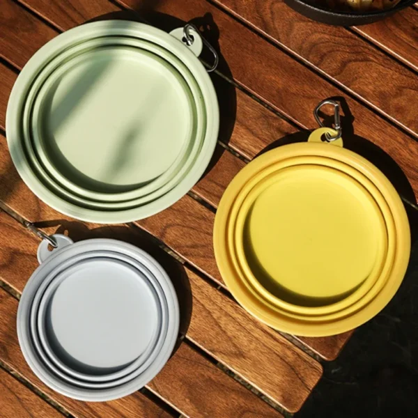 587691014 Dog Feeders Folding Silicone Bowl Outdoor Travel Foldable Portable Cat Dog Food Water Container Feeding Tray Bowl Pet Supplies