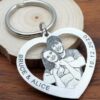 Family commemorative pet dog hang tag photo keychain couple photo titanium steel DIY necklace pendant customized