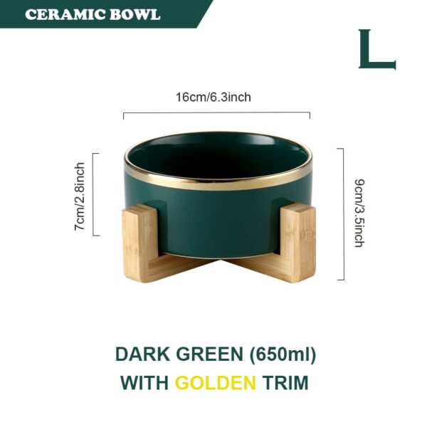 587634938 Cat Dog Feeders Bowl Ceramic Tableware Bowls Pet Food Water Bowl Bamboo Frame Antiskid Pet Supplies Dog Cat Feeding Bowl