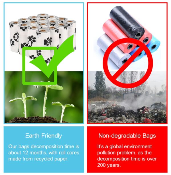 White Footprint Dog Poop Collection Bag D2W Photo Oxygen Degradation Pet Garbage Bag Pet Supplies