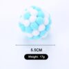 587691312 1 PC Pet Supplies Cat Self-excited Ball Funny Cat Ball Plush Bell Ball Multicolor Stitching Christmas Color Cat Throwing Toys