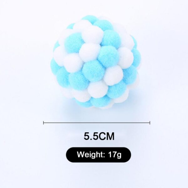587691312 1 PC Pet Supplies Cat Self-excited Ball Funny Cat Ball Plush Bell Ball Multicolor Stitching Christmas Color Cat Throwing Toys