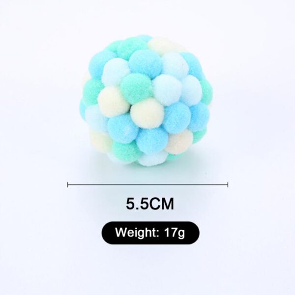 587691315 1 PC Pet Supplies Cat Self-excited Ball Funny Cat Ball Plush Bell Ball Multicolor Stitching Christmas Color Cat Throwing Toys