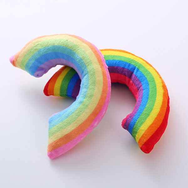 Pet Supplies Cat Toy Rainbow Bridge Pillow with Catnip and Cat Mint
