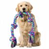 Large Dog Pet Toy Durable Chew Cotton Rope Five-Knot Dog Pet Supplies for Dogs and Cats