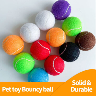587814670 Pet Tennis Ball Bite Resistant Rubber Tennis Ball Teasing Dog God Dog Ball Supplies Color Tennis Ball
