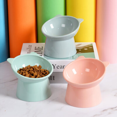 587813768 Cat Pet Supplies High Cat Bowl Dog Bowl To Protect The Cervical Spine Cat Feeding Bowl Slant Mouth Drinking Pet Bowl
