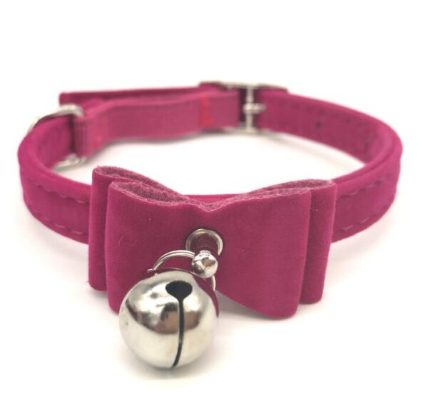 Cat Collar kitten Velvet Bow Tie Safety Elastic Bowtie Bell 6 colours 1pcs Pet supplies